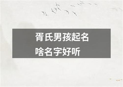 胥氏男孩起名啥名字好听