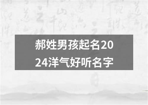 郝姓男孩起名2024洋气好听名字