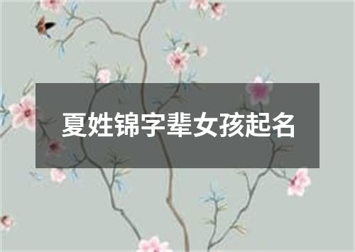 夏姓锦字辈女孩起名