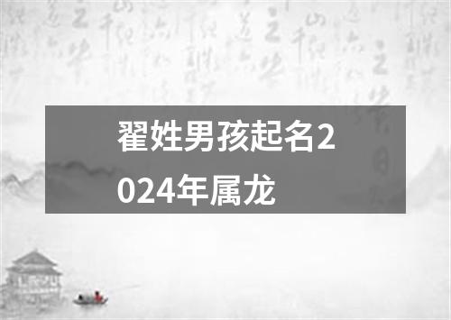 翟姓男孩起名2024年属龙