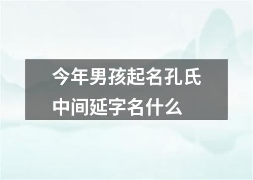 今年男孩起名孔氏中间延字名什么