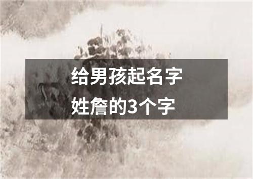 给男孩起名字姓詹的3个字