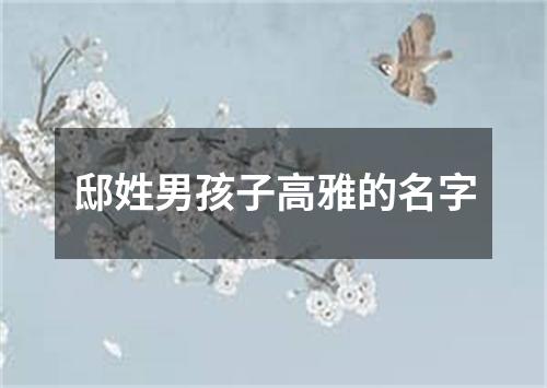 邸姓男孩子高雅的名字