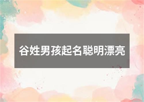 谷姓男孩起名聪明漂亮