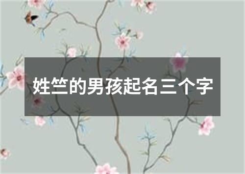 姓竺的男孩起名三个字