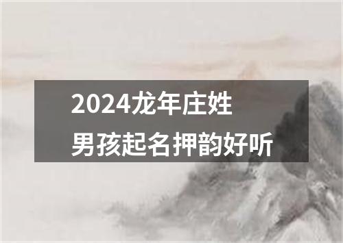 2024龙年庄姓男孩起名押韵好听