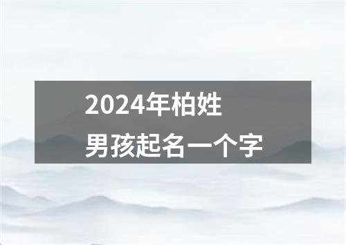 2024年柏姓男孩起名一个字