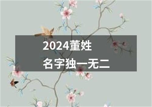 2024董姓名字独一无二