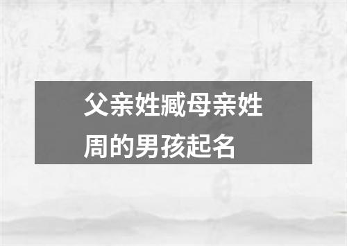 父亲姓臧母亲姓周的男孩起名