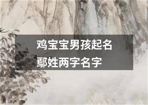 鸡宝宝男孩起名鄢姓两字名字