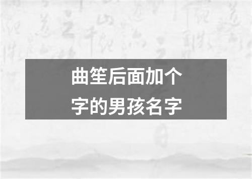 曲笙后面加个字的男孩名字