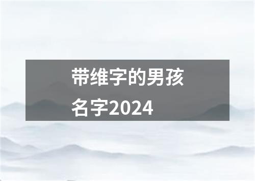 带维字的男孩名字2024