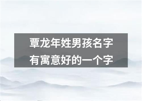 覃龙年姓男孩名字有寓意好的一个字