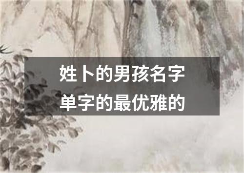 姓卜的男孩名字单字的最优雅的