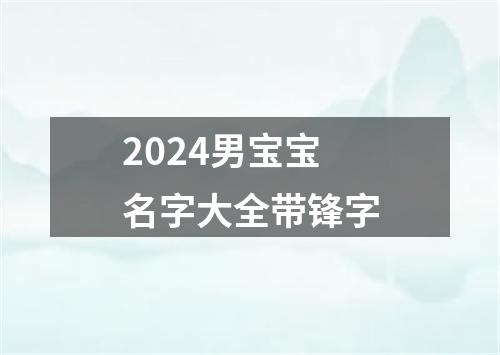 2024男宝宝名字大全带锋字