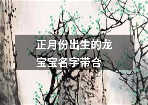 正月份出生的龙宝宝名字带合