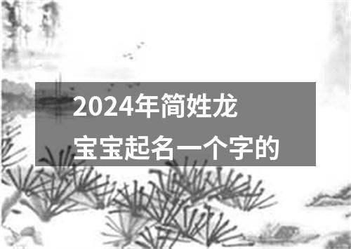 2024年简姓龙宝宝起名一个字的