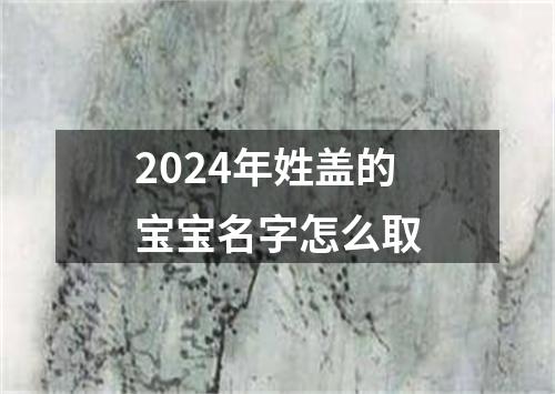 2024年姓盖的宝宝名字怎么取