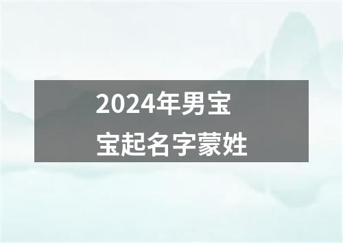 2024年男宝宝起名字蒙姓