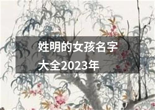 姓明的女孩名字大全2023年