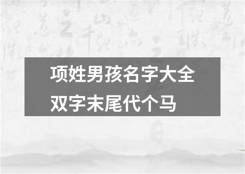 项姓男孩名字大全双字末尾代个马