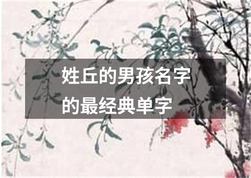 姓丘的男孩名字的最经典单字