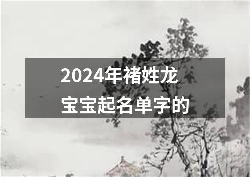 2024年褚姓龙宝宝起名单字的