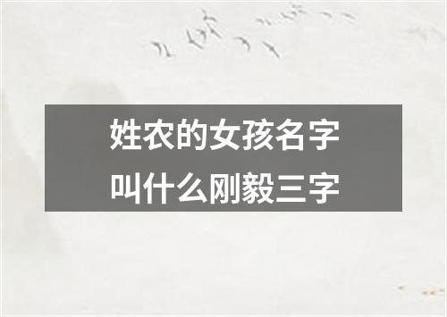 姓农的女孩名字叫什么刚毅三字