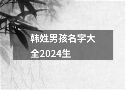 韩姓男孩名字大全2024生