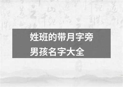 姓班的带月字旁男孩名字大全