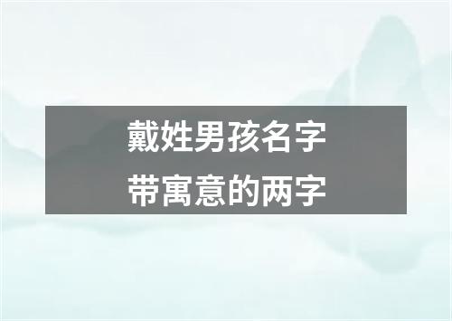 戴姓男孩名字带寓意的两字