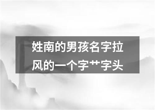 姓南的男孩名字拉风的一个字艹字头