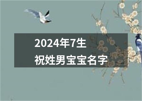 2024年7生祝姓男宝宝名字