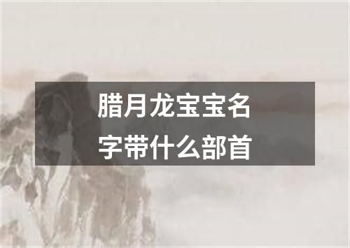 腊月龙宝宝名字带什么部首