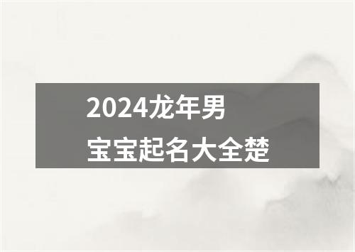 2024龙年男宝宝起名大全楚