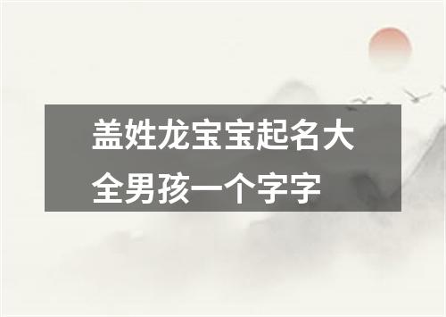 盖姓龙宝宝起名大全男孩一个字字