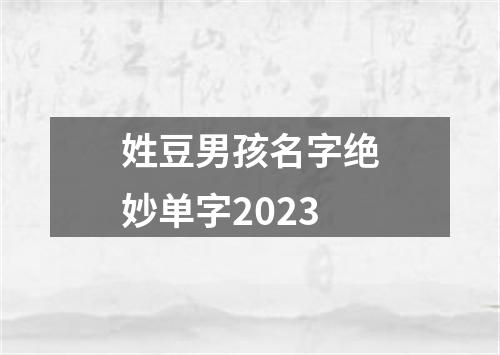 姓豆男孩名字绝妙单字2023