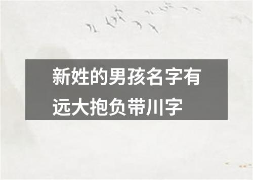 新姓的男孩名字有远大抱负带川字