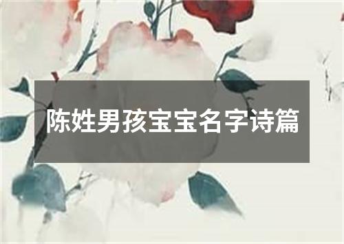 陈姓男孩宝宝名字诗篇