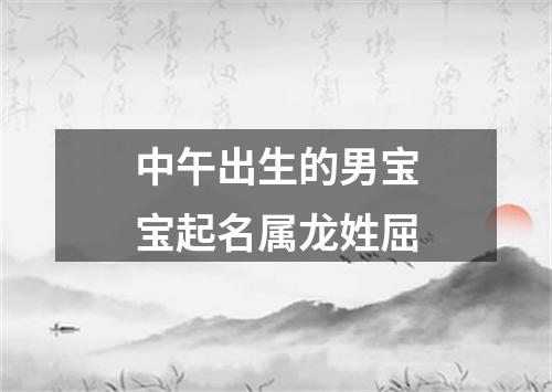 中午出生的男宝宝起名属龙姓屈