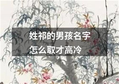 姓祁的男孩名字怎么取才高冷