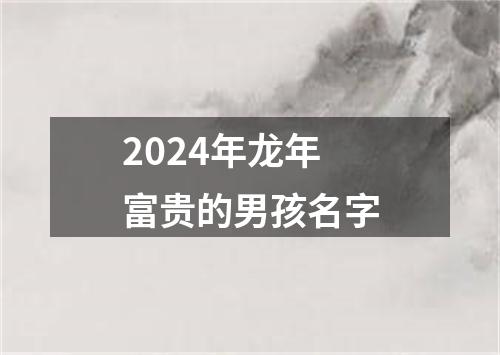 2024年龙年富贵的男孩名字