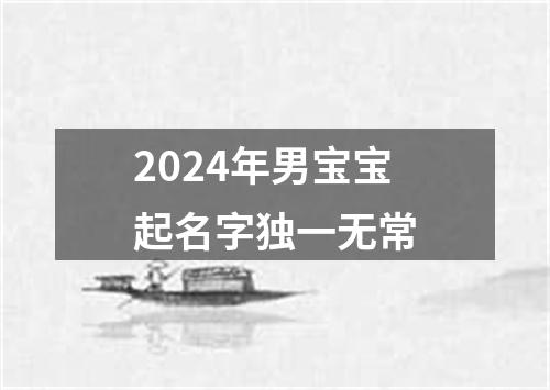 2024年男宝宝起名字独一无常