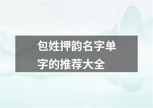 包姓押韵名字单字的推荐大全