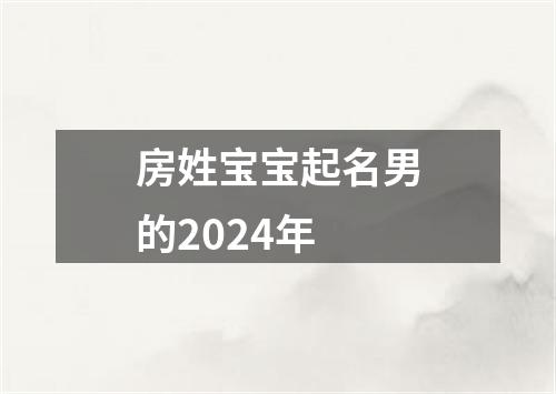 房姓宝宝起名男的2024年