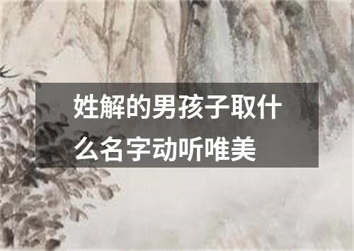 姓解的男孩子取什么名字动听唯美