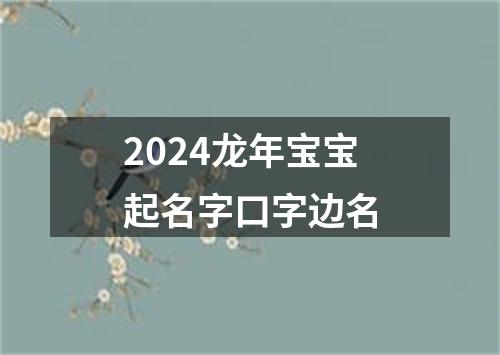 2024龙年宝宝起名字口字边名