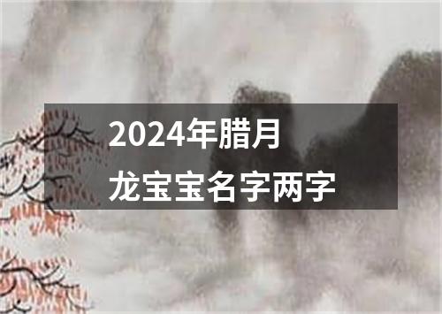 2024年腊月龙宝宝名字两字