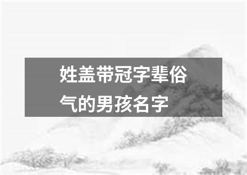 姓盖带冠字辈俗气的男孩名字