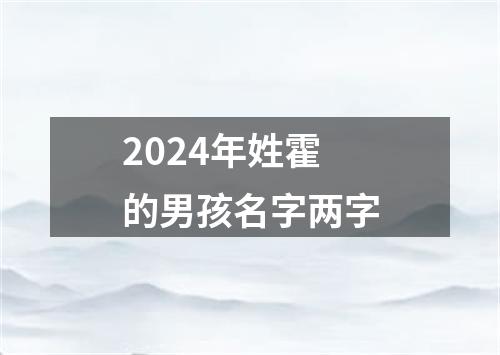 2024年姓霍的男孩名字两字